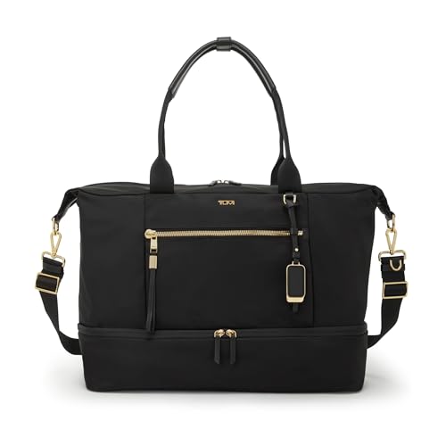 TUMI - Voyageur Contine Weekender - Bag for Travel, Business & More - Travel Weekender Bag for Women & Men - Traveling Bags - Black & Gold Hardware - 12.5' X 17.3' X 7.0'
