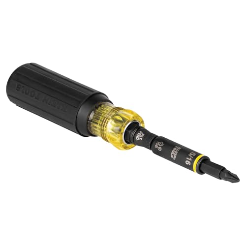 Klein Tools 32500HD KNECT Multi-Bit Screwdriver / Nut Driver, Impact Rated 11-in-1 Tool with Phillips, Slotted, Square and Torx Tips