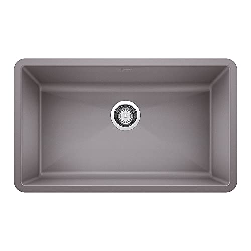 BLANCO, Metallic Gray 440148 PRECIS SILGRANIT Super Single Undermount Kitchen Sink, 32' X 19'