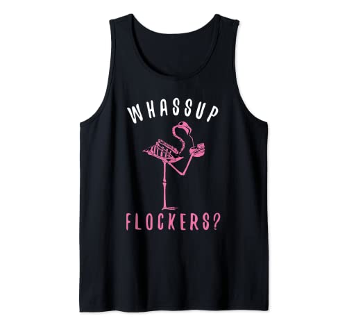 Flamingo Skeleton Design Funny Flamazing Whassup Flockers Tank Top