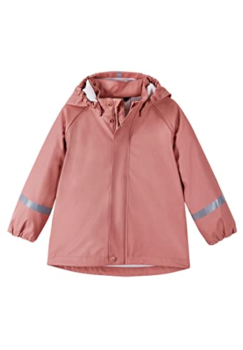 Reima Lampi Kids Waterproof Hooded Rain Jacket Lightweight Windproof Outdoor Coat for Kids, Rose Blush, 8Y