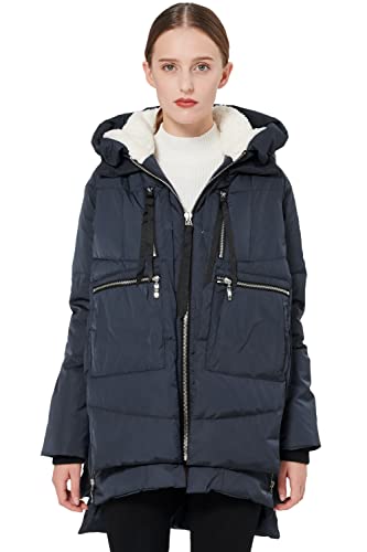 Orolay Women's Thickened Down Jacket (L, Navy)