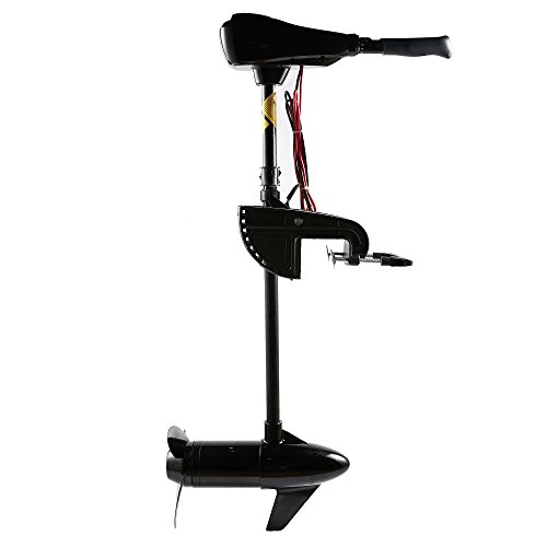 86 LBS Thrust 8 Speed Electric Outboard Trolling Motor for Fishing Boats Saltwater Transom Mounted with Adjustable Handle, 24V 28' Shaft