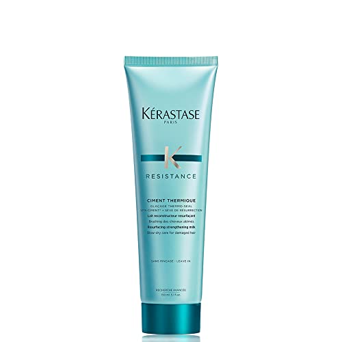 KERASTASE Resistance Heat Protection Serum | Blow Dry and Styling Primer for Damaged Hair | Reduces Breakage and Hydrates Hair | For All Hair Types | Ciment Thermique | 5.1 Fl Oz