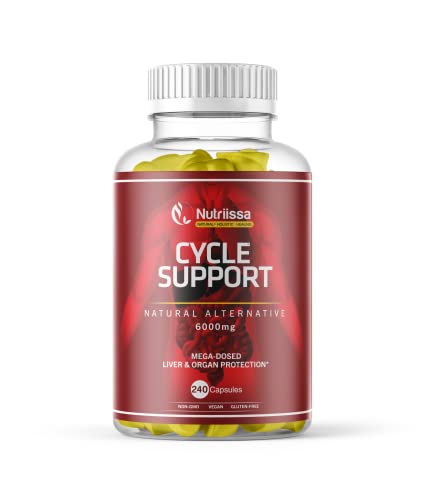 Nutriissa Cycle Support | Premium Liver Detox & Organ Defense Supplement for Athletes | Kidney Support Capsules for Bodybuilders & Weightlifters | 525mg of TUDCA & 1000mg of NAC – 6000mg – 240 Caps