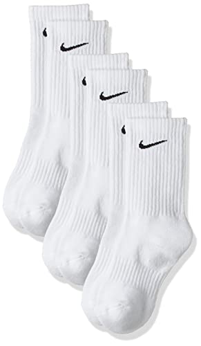 Nike Unisex Performance Cushion Crew Training Socks (3 Pair), WHITE, M