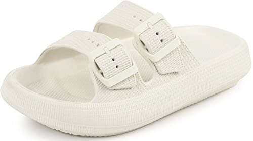 Weweya White Slides Sandals for Women and Men Beige Men Size 7 7.5 8 Women Size 8 8.5 9