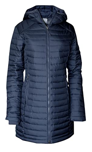 Columbia Women's White Out Mid Omni-Heat Long Hooded Jacket Coat Puffer X-Large