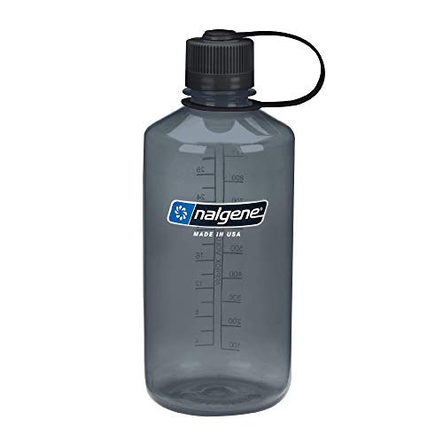 Nalgene Tritan Narrow Mouth BPA-Free Water Bottle, Gray, 32 oz