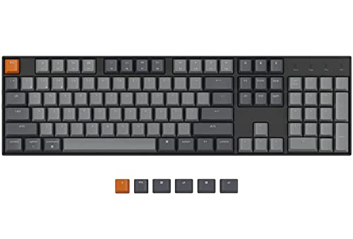 Keychron K10 Wireless Mechanical Gaming Keyboard, Hot-Swappable 104 Keys Full Size Gateron G Pro Brown Switch, White LED Backlight USB-C Wired Bluetooth Professional Office Keyboard for Mac/Windows
