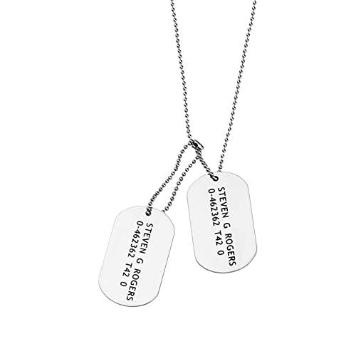 STEVEN G ROGERS Military Dog Tags Necklace Cosplay Costume Prop (STEVEN G ROGERS)