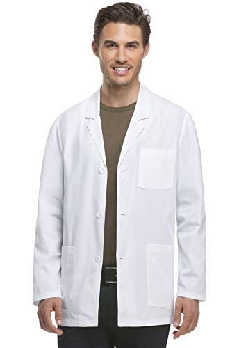 Dickies EDS Professional Men Scrubs Lab Coats 31' Consultation 81404, M, White