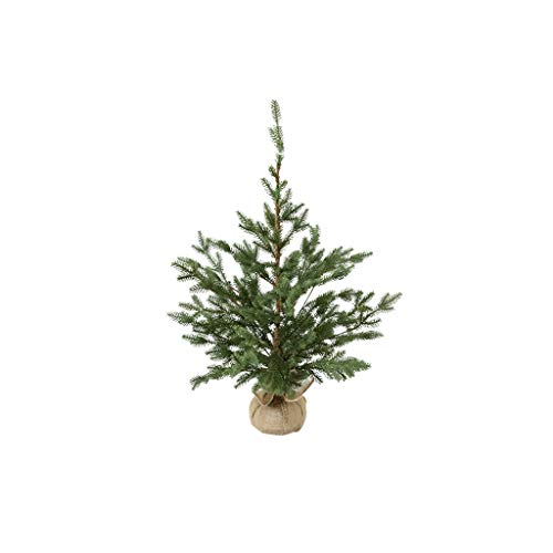 artificial christmas tree Artificial Christmas Tree Mini Christmas Tree Spruce Christmas Tree 'Feel Real' Christmas Tree With Linen Base,27.5in To 70.8in flocked christmas tree ( Color : 90cm/35.4in )