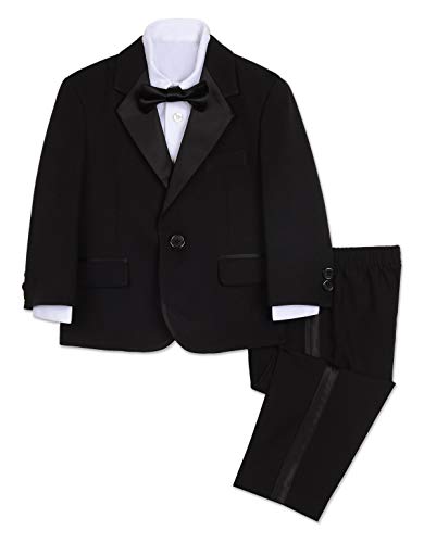 Nautica baby boys 4-piece With Dress Shirt, Bow Tie, Jacket, and Pants Tuxedo, Black, 18 Months US