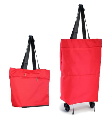 Upgrade Shopping Bag with Wheels Collapsible Trolley Bags Foldable Shopping Cart Reusable Shopping Bags Grocery Bags Travel Bag (B0C9PRFKKC)