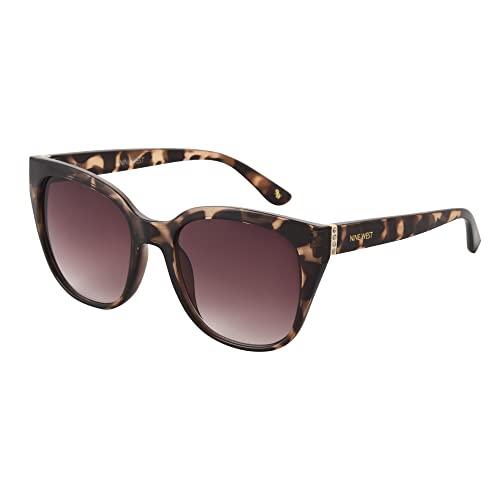 Nine West Women's Shayna Sunglasses Cat Eye, Brown Tortoise, 52mm