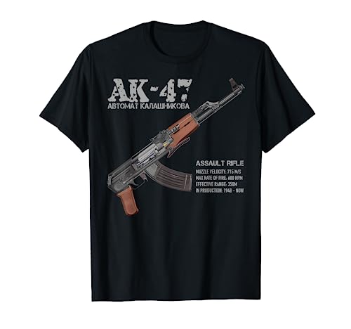 AK-47 Assault Rifle Russian AK Kalashnikov Cutaway Diagram T-Shirt