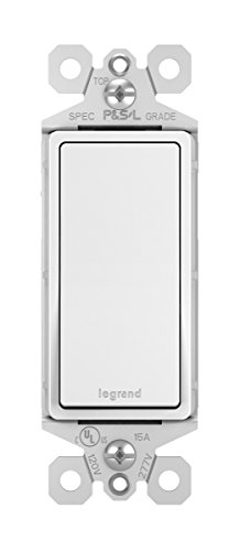 Legrand radiant TM870WCC10 15 Amp Rocker Wall Switch, Single Pole Decorator Light Switches, White (1 Count)