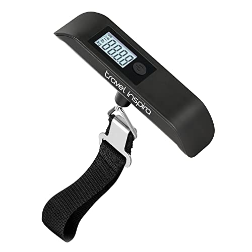 Travel Inspira Luggage Scale, Digital Luggage Scales, Baggage Scale with Backlit LCD Display,110LB / 50KG, Battery Included(Black)
