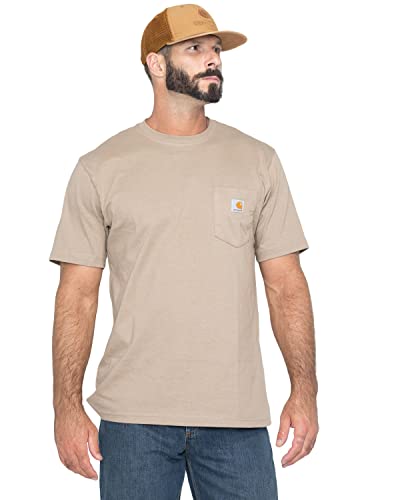 CarharttMenLoose Fit Heavyweight Short-Sleeve Pocket T-ShirtDesertSmall
