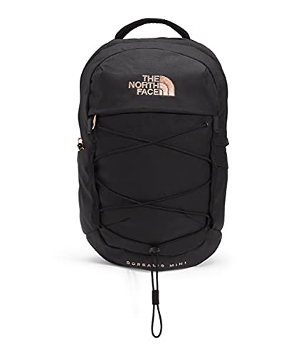 The North Face 10L Mini Borealis Laptop Backpack, TNF Black Heather/Burnt Coral Metallic, One Size