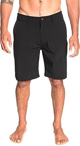 Quiksilver mens Union Amphibian Hybrid 20 Inch Outseam Water Friendly Casual Shorts, Black Solid, 34 US