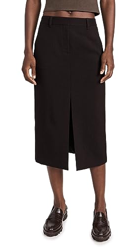 Theory Women's Midi Trouser Skirt, Mink, Brown, 10