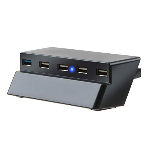 5 Port USB HUB for PS4 Slim Only, VSEER USB 3.0/2.0 High Speed Charger Controller Splitter Expander for PS4 Slim