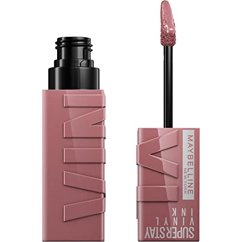 Maybelline Super Stay Vinyl Ink Longwear No-Budge Liquid Lipcolor Makeup, Highly Pigmented Color and Instant Shine, Awestruck, Pink Lipstick, 0.14 fl oz, 1 Count