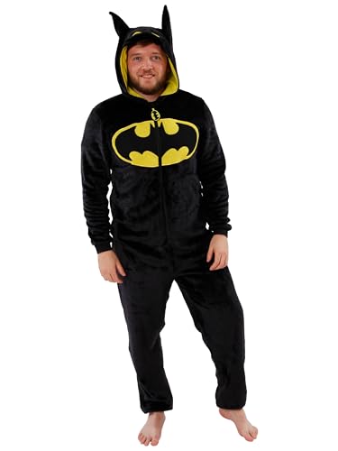 Batman Onesie | Mens Onesie Pajamas | DC Onsie for Adults | Black | X-Large