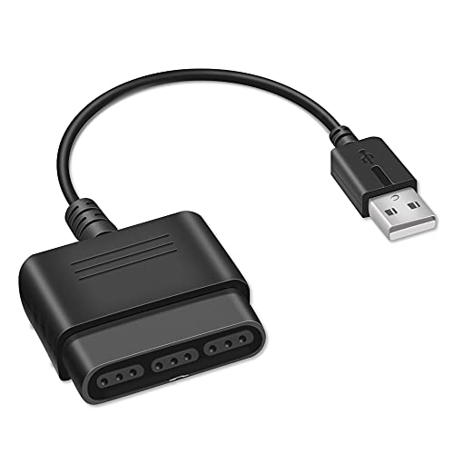 PS2 Controller to USB Adapter Converter Cable, Compatible with Sony PS1/PS2 Controller Gamepad to PS3/PC Controller