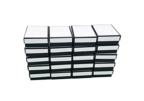 HomeImpel 20 Packs Cardboard Paper Jewelry Boxes, 3.54 x 2.76 x 1.18 Inches, Rectangle Jewelry Boxes Cotton Filled, Earring Pendant Necklace Gift Boxes (White/Black)