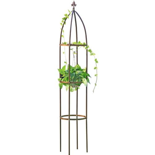 100% Metal Obelisk Garden Trellis 6.3 Feet Tall Sturdy Plant Support for Climbing Vines and Flowers Stands,1pc Upgrade