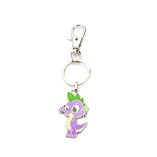 Hasbro Jewelry Girls My Little Pony Base Metal Spike The Dragon with Stainless KeyChain. Official Licensed Jewelry. Available Color: Silver/Purple, One Size (MLPSPKC01)