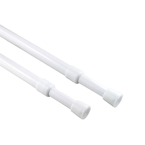 KXLIFE 2 Pack 5/8' Tension Rod, RV Tension Bars, Cupboard Rod White 10 to 16 Inch