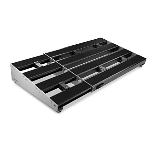 D'Addario Accessories XPND Pedal Board - Guitar Pedal Board that Expands - Pedal Boards for Guitars - 2 Rows, Lightweight, Durable Aluminum Pedalboard - Pre-Applied Loop Velcro for Swapping Pedals