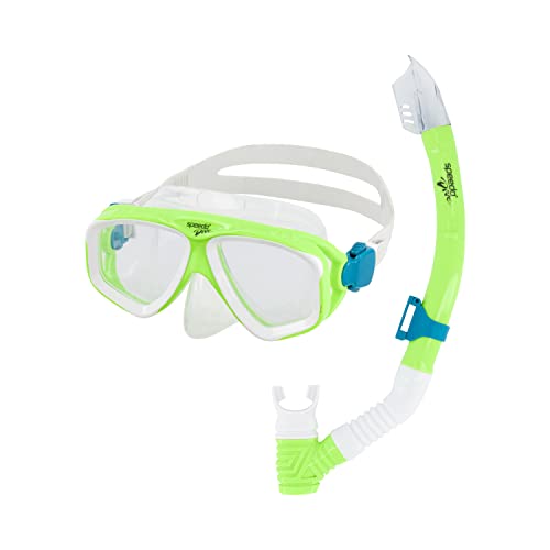 Speedo 875303343281SZ Jr Adventure Mask and Snorkel Set Green Gecko/Clear 1SZ