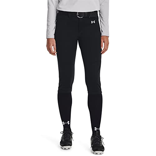 Under Armour Women's Utility Softball Pants 22, (001) Black / / White, Medium