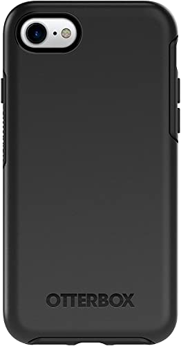 OtterBox iPhone SE 3rd/2nd Gen, iPhone 8/7 (not compatible with Plus sized models) Symmetry Series Case - BLACK, ultra-sleek, wireless charging compatible, raised edges protect camera & screen