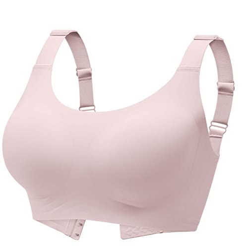 Gailife Smooth Bras for Women No Underwire Full Coverage Bralettes Ultra Comfort T-Shirt Bra with Extra Bra Extender -XL,PK Pink