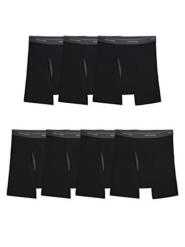 Fruit Of The Loom Mens Coolzone Briefs, Moisture Wicking & Breathable, Assorted Color Multipacks Boxer, 7 Pack - Black, Large US
