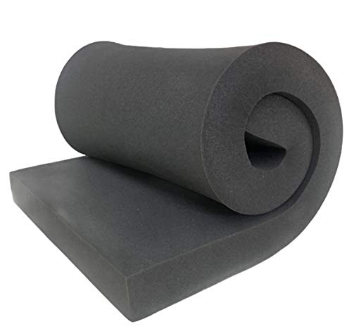 AKTRADING CO. CertiPUR-US Certified Charcoal Rubber Cushion (Seat Replacement, Foam Padding, Acoustic Upholstery Sheet ) - 1'H X 24'W X 72'L