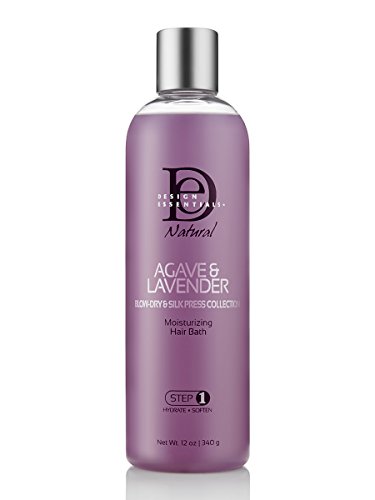 Design Essentials Agave & Lavender Moisturizing Hair Bath, Sulfate-Free Shampoo- Blow-Dry & Silk Press Collection - 12oz