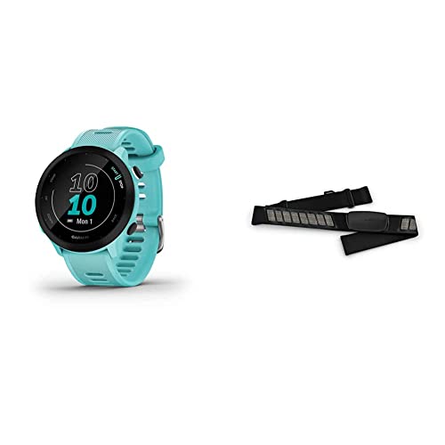 Garmin Forerunner 55 GPS Running Watch + Garmin HRM-Dual Heart Rate Monitor