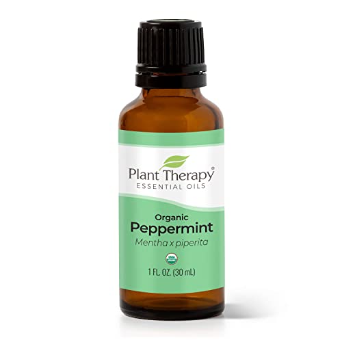 Plant Therapy Organic Peppermint Essential Oil 100% Pure, USDA Certified Organic, Undiluted, Natural Aromatherapy, for Diffusion, Skin, Hair, Therapeutic Grade 30 mL (1 oz)