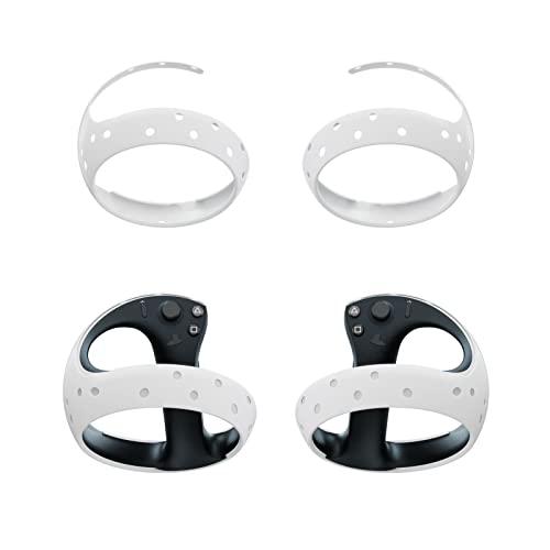 Controller Cover Skin Compatible for PSVR2 Controller, Anti-Bumping Silicone Soft Ring Cover with Playstation PS VR2 Sense Controller Protection. (White)