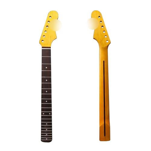 Maple guitar neck replacement for ST style 21 fret 25.5inch Rosewood Fretboard Dot Inlay Yellow Paint