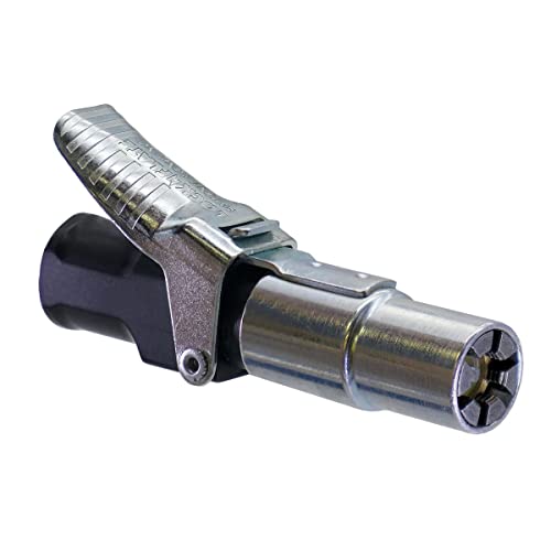 LockNFlate Locking Air Chuck - Six Steel Jaws Lock onto Any tire Valve - Won't Leak or pop Off - Rated to 150 PSI - Closed Flow