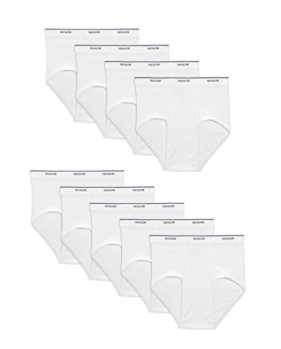 Fruit of the Loom mens Tag-free Cotton Briefs, 9 Pack - White, X-Large US