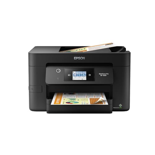 Epson Workforce Pro WF-3820 Wireless Color Inkjet All-in-One Printer, Black Large